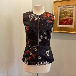 Cedric Charlier Floral‎ Sleeveless Zip-Up Top